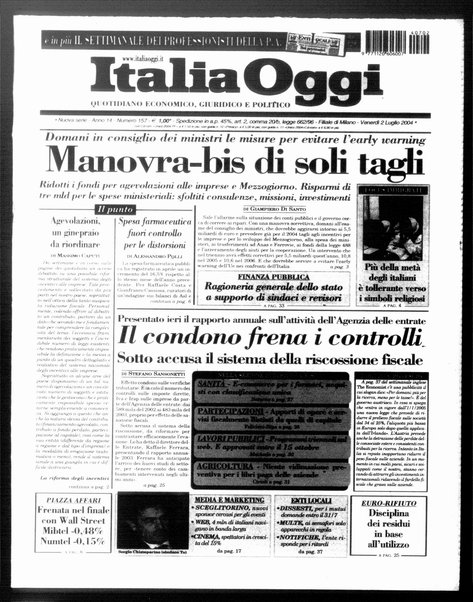 Italia oggi : quotidiano di economia finanza e politica